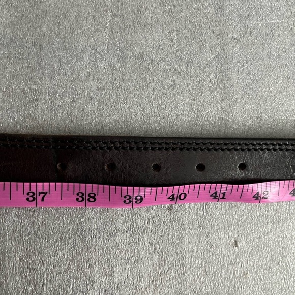 [34”/Max 45”]Ted Baker Dark Brown Leather Belt with Brassed Buckle- Italy - Picture 8 of 8